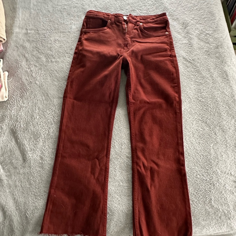Zara Rust/Maroon Denim Pants